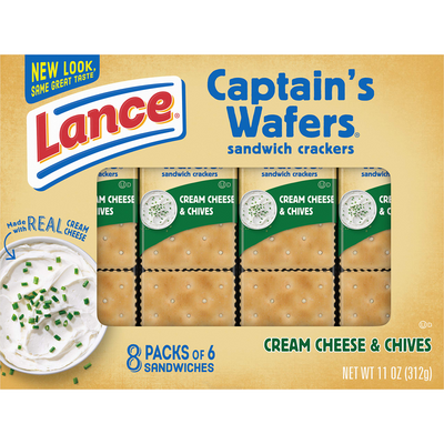 Lance Captain's Wafers Crackers Cream Cheese & Chives 1.38 oz