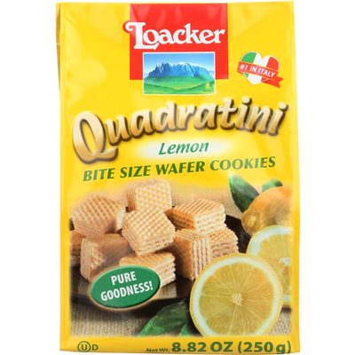 Loacker Quadratini Lemon Wafer Cookies 8.82oz Pouch