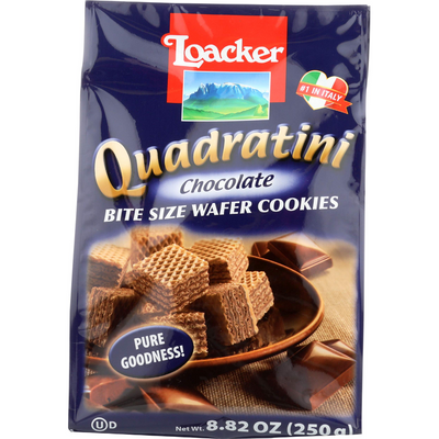 Loacker Quadratini Chocolate Wafer Cookies 8.82oz Bag