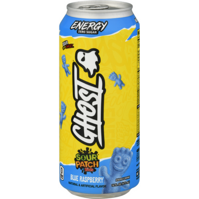 Ghost Sour Patch Kids Blue Raspberry Energy Drink 16oz Can