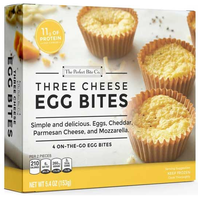 The Perfect Bite Co Three Cheese Egg Bites 5.4oz Box