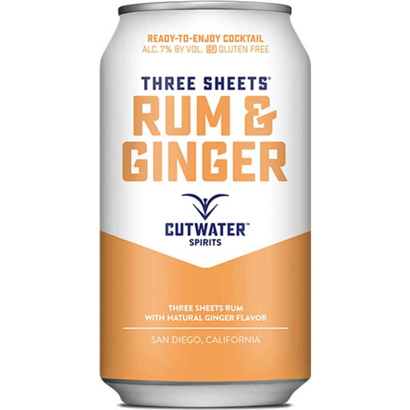 Cutwater Spirits Three Sheets Rum and Ginger  (12 oz x 4 ct)