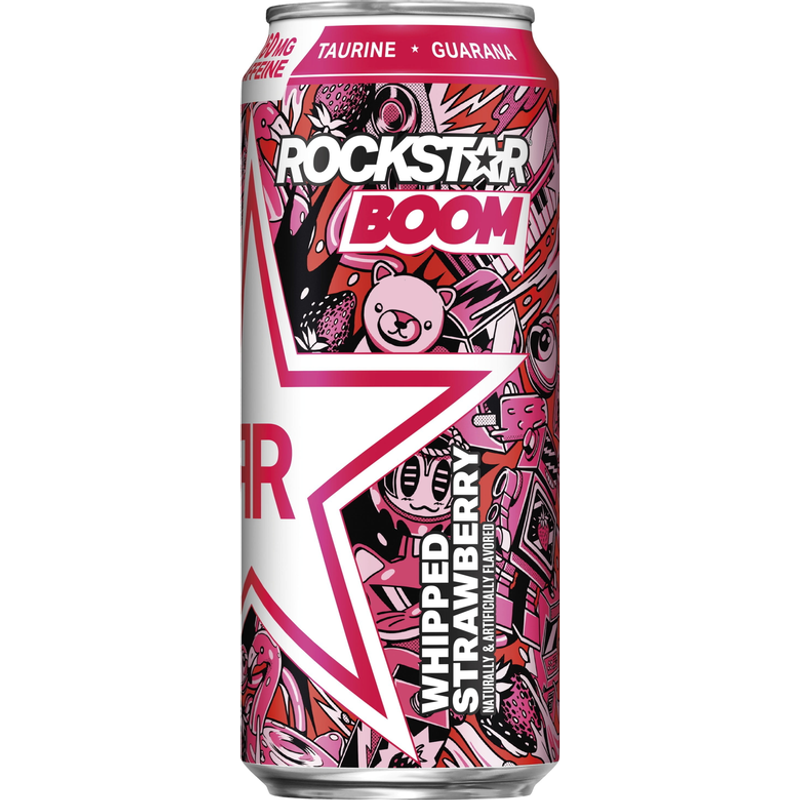 Rockstar Boom! Whipped Strawberry Energy Drink 16oz Can