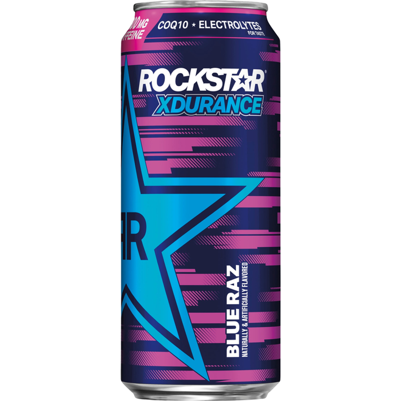 Rockstar XDurance Blue Raz Energy Drink 16oz Can