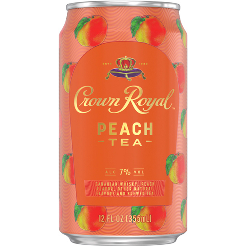 Crown Royal Peach Tea Canadian Whisky Cocktail 4 Pack 12 oz Cans
