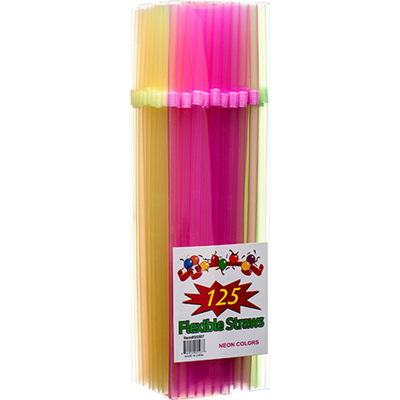 Plastic Straws Neon Flex 125oz Piece