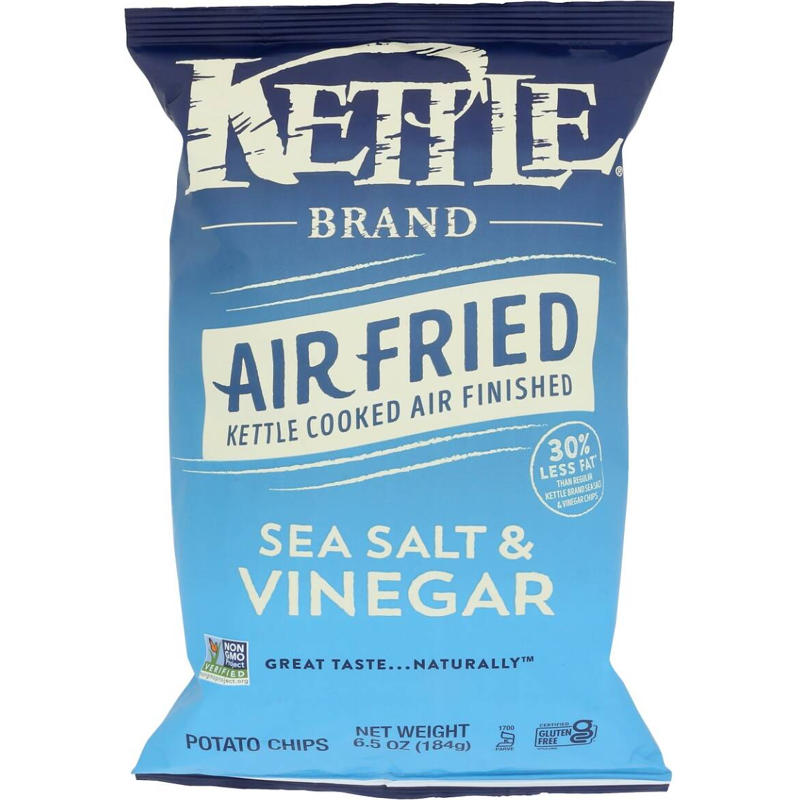 Kettle Brand Air Fried Potato Chips Sea Salt & Vinegar 6.5oz Bag