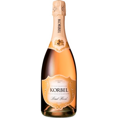 Korbel Brut Rose Champagne Blend Sparkling Wine 750mL