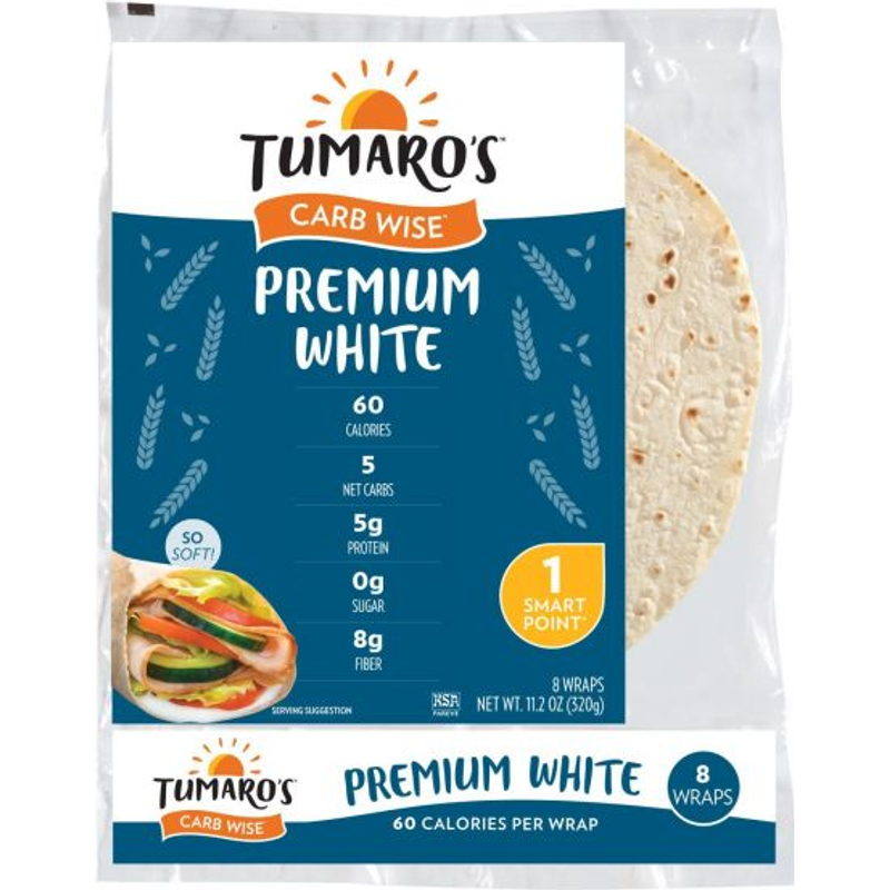 Tumaros Carb Wise Premium White Wraps 11.2oz Bag