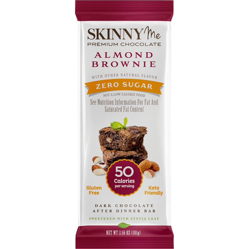 Skinnyme Almond Brownie Dark Chocolate After Dinner Bar 3.56oz Piece