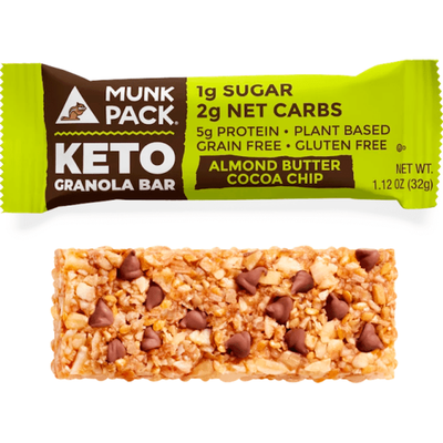 Munk Pack Keto Granola Bar Almond Butter Cocoa Chip 1.12oz Piece