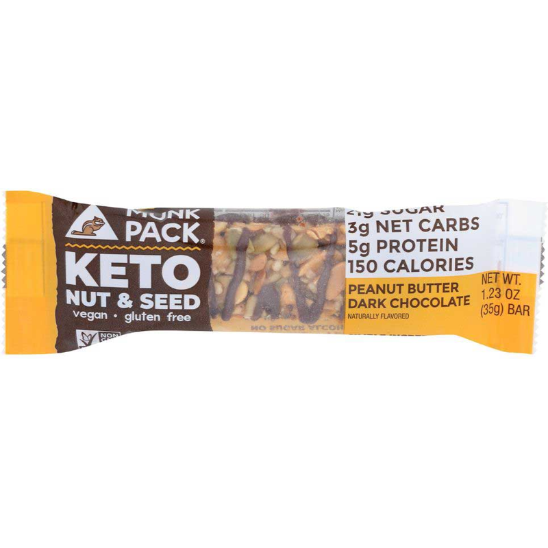 Munk Pack Keto Granola Bar Peanut Butter Dark Chocolate Nut And Seed 1.23oz Piece