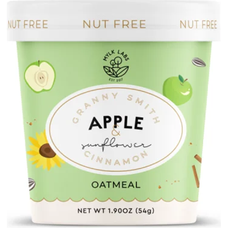 Mylk Labs Nut-free Granny Smith Apple & Sunflower Cinnamon Oatmeal 1.9oz Box