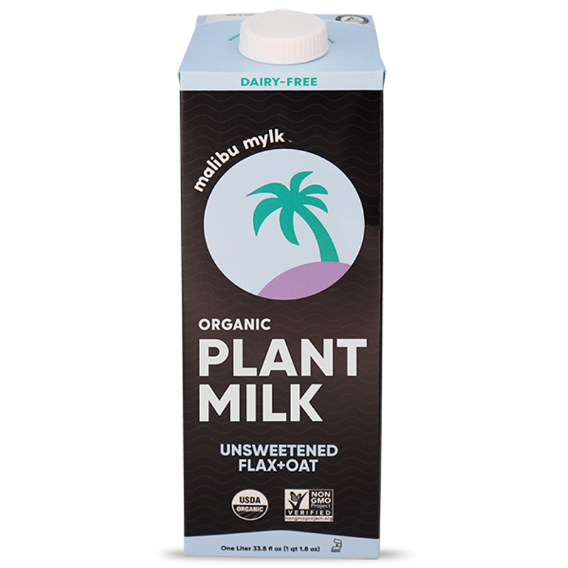 Malibu Mylk Organic Plant Milk Unsweetened Flax+oat 33.8oz Box