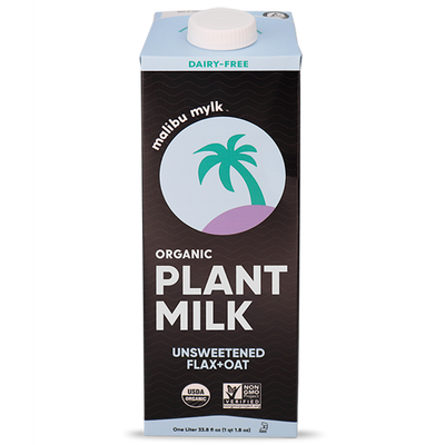 Malibu Mylk Organic Plant Milk Unsweetened Flax+oat 33.8oz Box