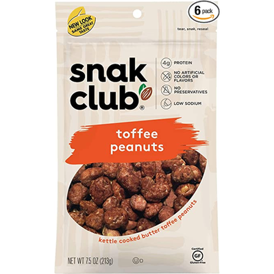 Snak Club Toffee Peanuts 7.5oz Bag