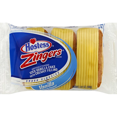 Hostess Zingers Vanilla Cakes 3oz Bag