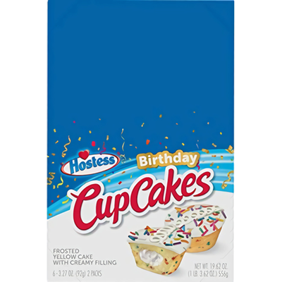 Hostess Cupcakes Frosted Yellow Cake with Creamy Filling - Birthday 3.27 oz Bag
