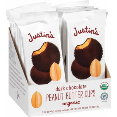 Justin's Chocolate Peanut Butter Cups 1.4 oz 12 count